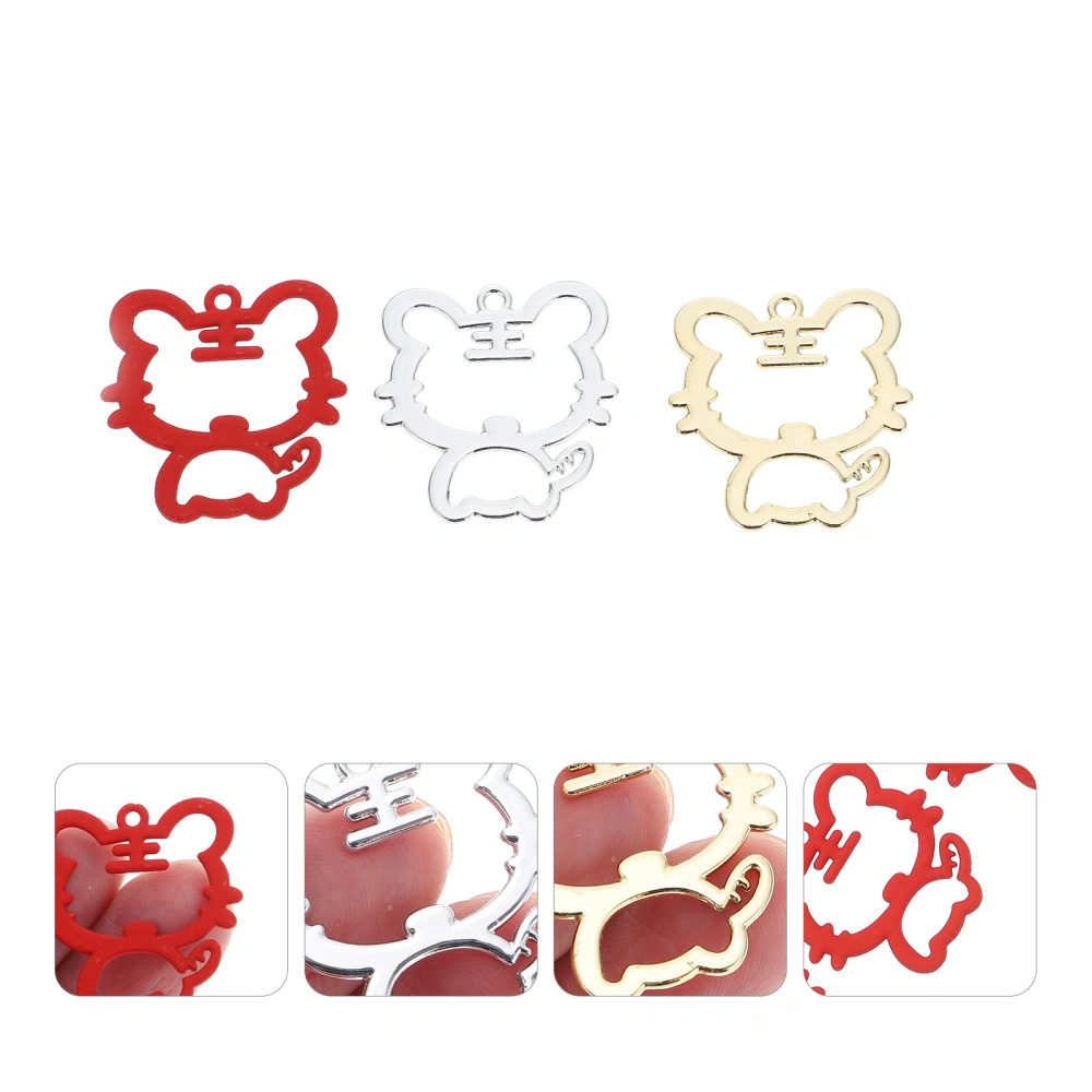 30pcs Hollow Tiger Design DIY Pendants Key Ring Hanging Pendants Key Pendants