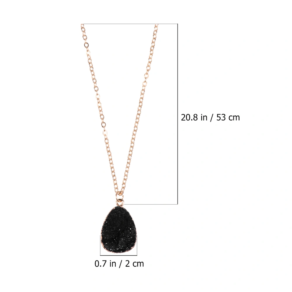 1PC Delicate Gold Filled Clavicle Necklace Irregular Natural Crystal Necklace Elegant Spar Clavicle Chain Fashion Female Clavicle Chain Necklace Creative Female Jewelry for Lady Girls (Black)