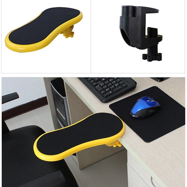 Rotatable Computer Armrest Adjustable Arm Wrist Rest Support for Home and Office (Yellow)