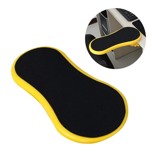 Rotatable Computer Armrest Adjustable Arm Wrist Rest Support for Home and Office (Yellow)