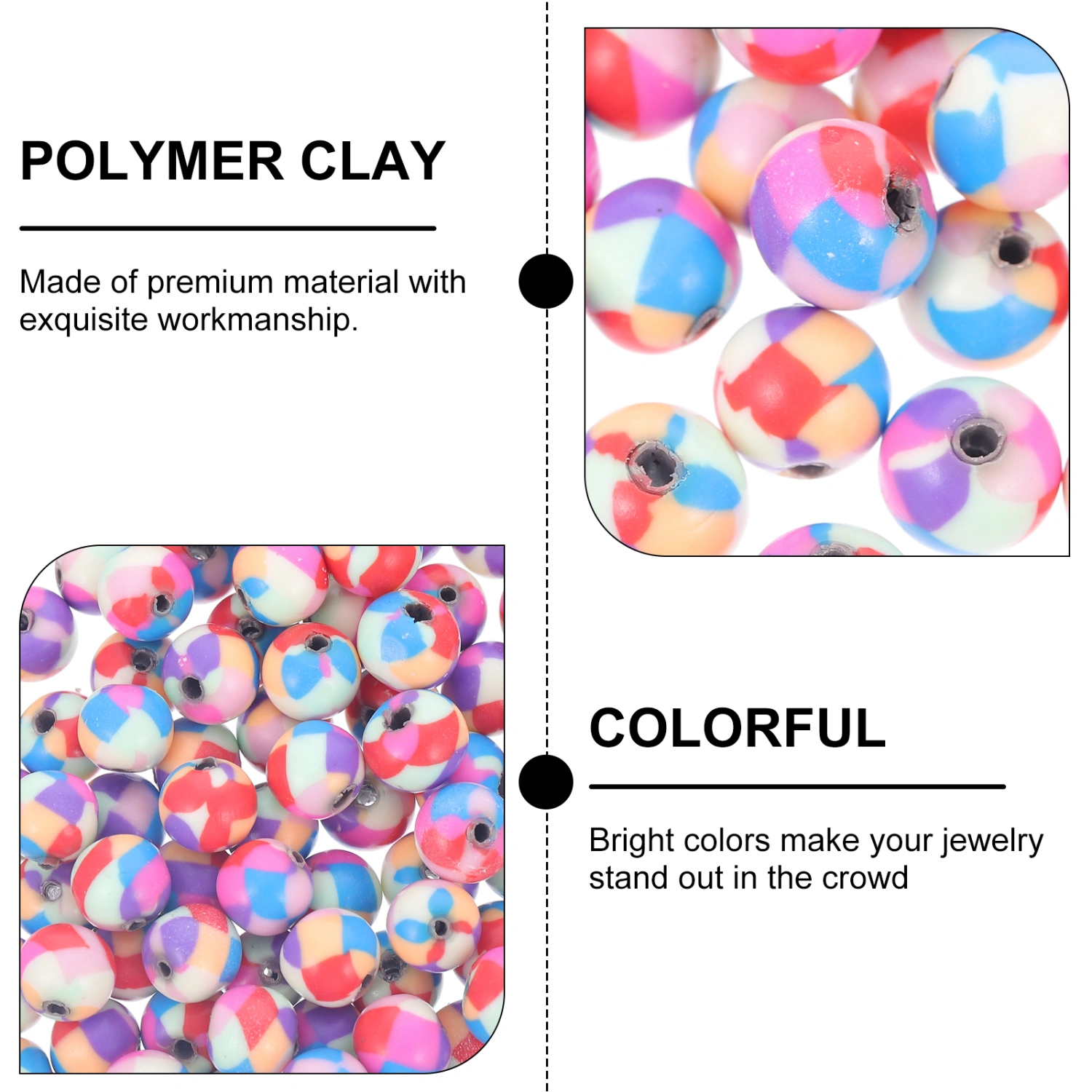 200pcs Jewelry Bracelet DIY Polymer Clay Beads Jewelry Making Bracelet Beads