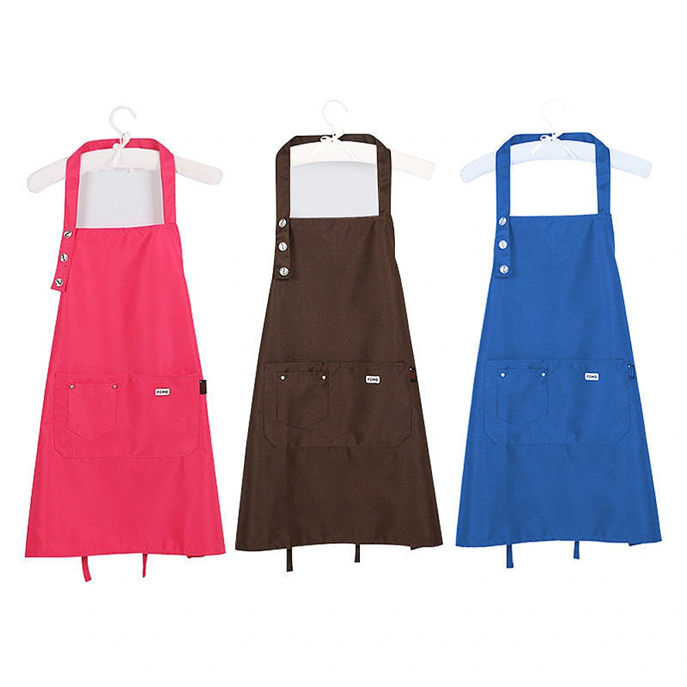 Waterproof Pinafore Simple Cooking Aprons Unisex Workplace Aprons Oil-proof Apron for Kitchen Restaurant Home Garden (Blue 68x72cm)