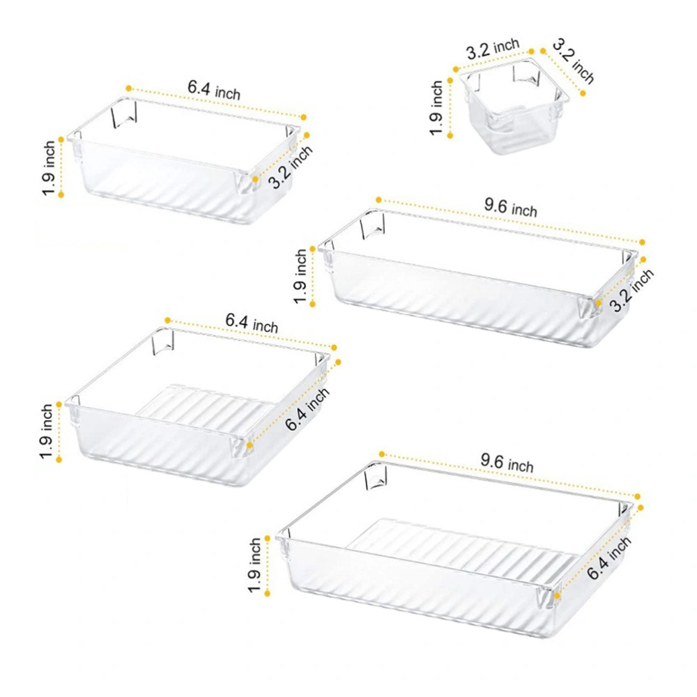 1 Set Drawer Organizer Trays Bathroom Drawer Tray Plastic Storage Organizers