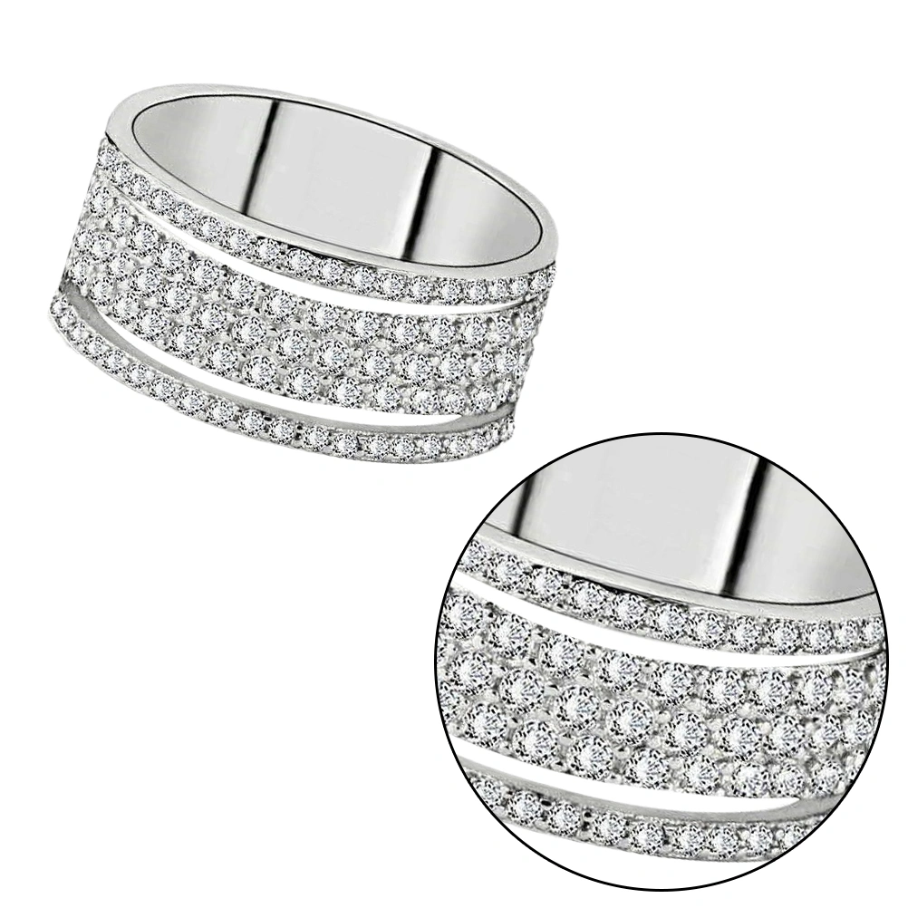 Creative Wheel Designed Rings Rhinestone Finger Rings Elegant Finger Decoration Silver 8