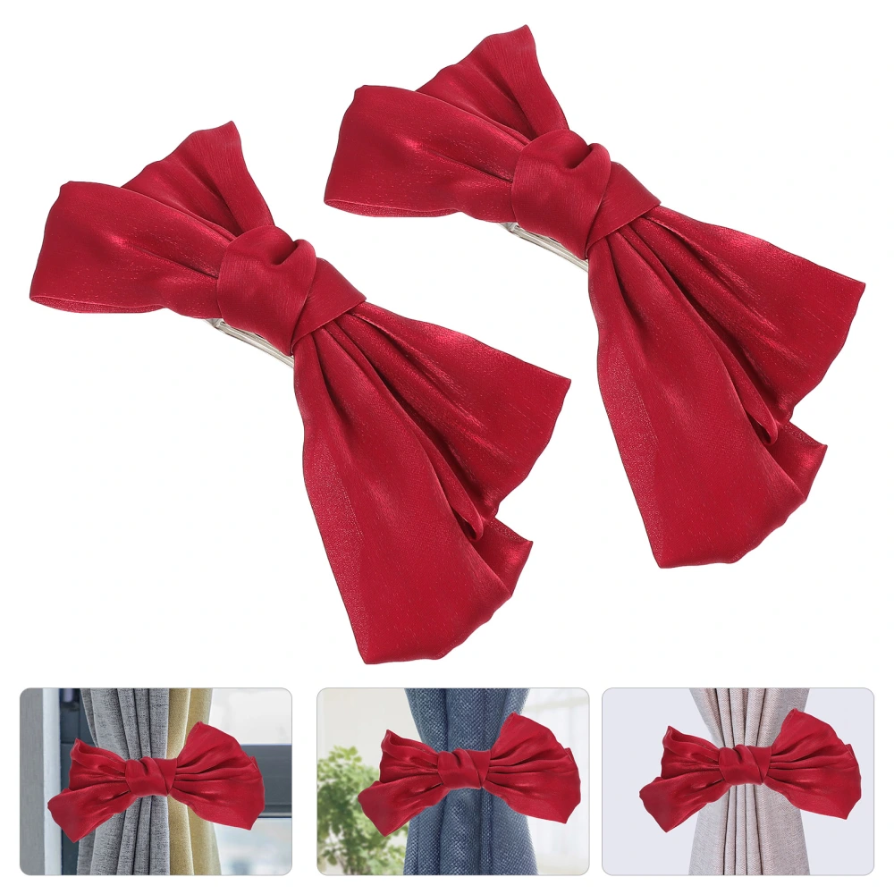 2Pcs Bow Curtain Tieback Buckles Beautiful Drape Holder Chic Curtain Clips