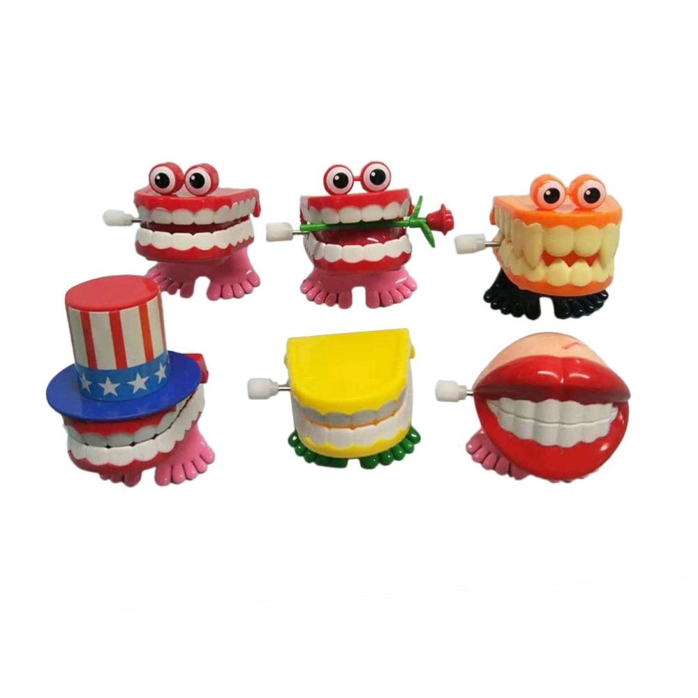 6 Pcs Cartoon Jumping Tooth Baby Kids Dental Educational Clockwork Wind-up Toy (Random Color)