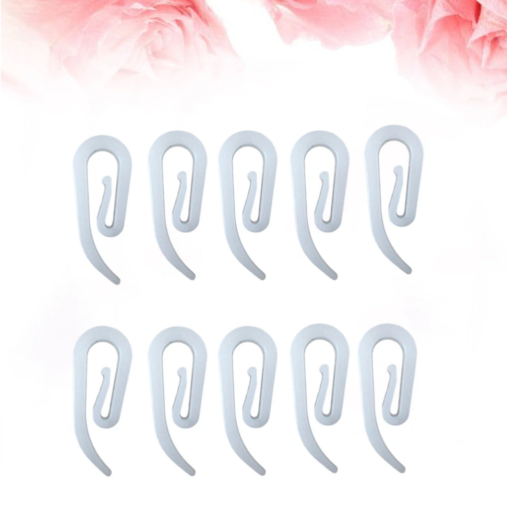 100pcs Plastic Curtain Hooks Shaped Like Figure 6 for Window Curtain Door Curtain and Shower Curtain (White)