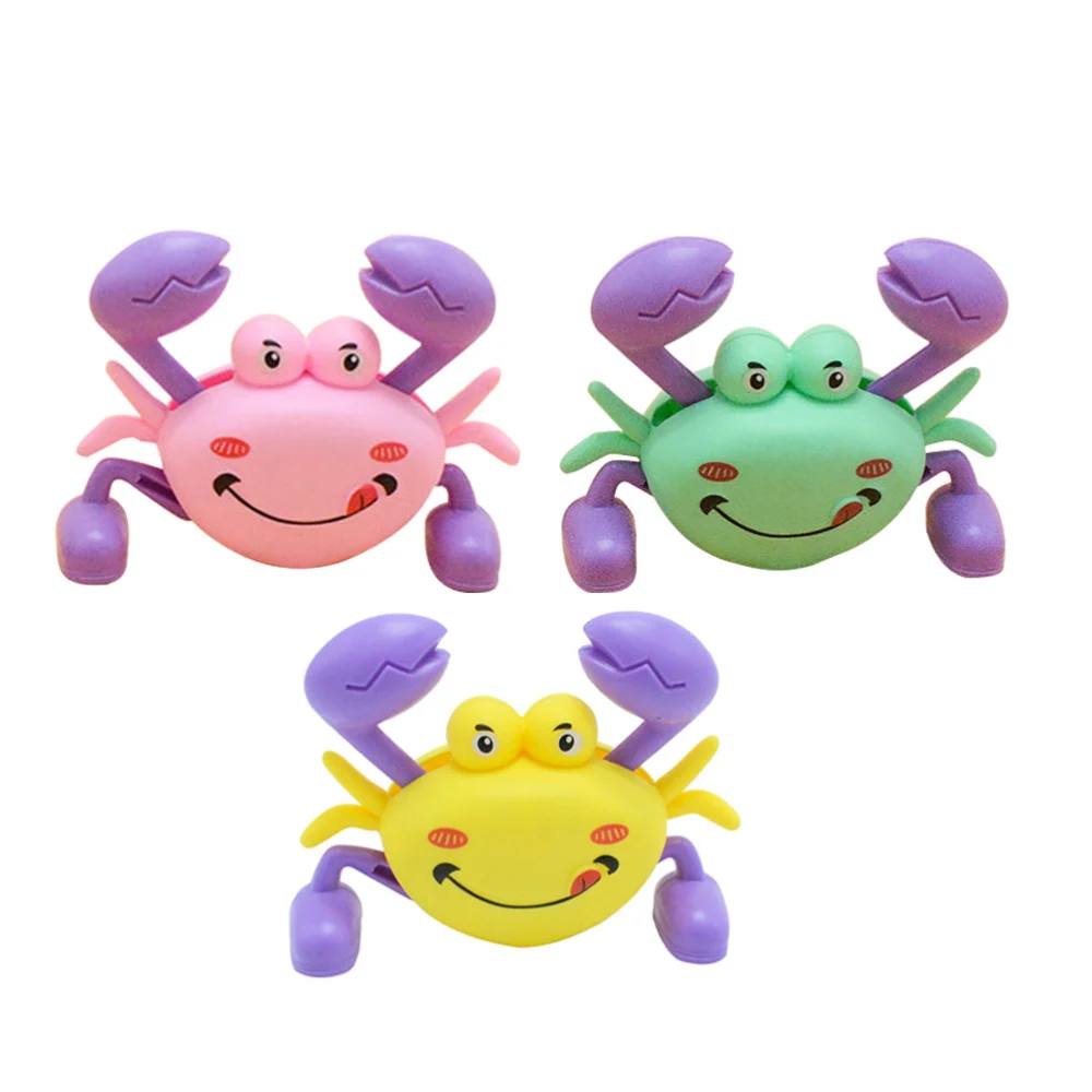 3Pcs Cartoon Crab Toys Wind-up Crab Toys Plastic Clockwork Crab Toys Funny Crab Toys