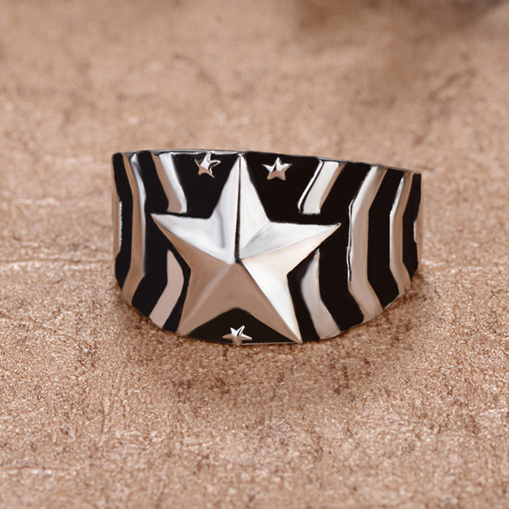 1Pc Male Finger Ring Decorative Knuckle Ring Five-pointed Star Ring Jewelry