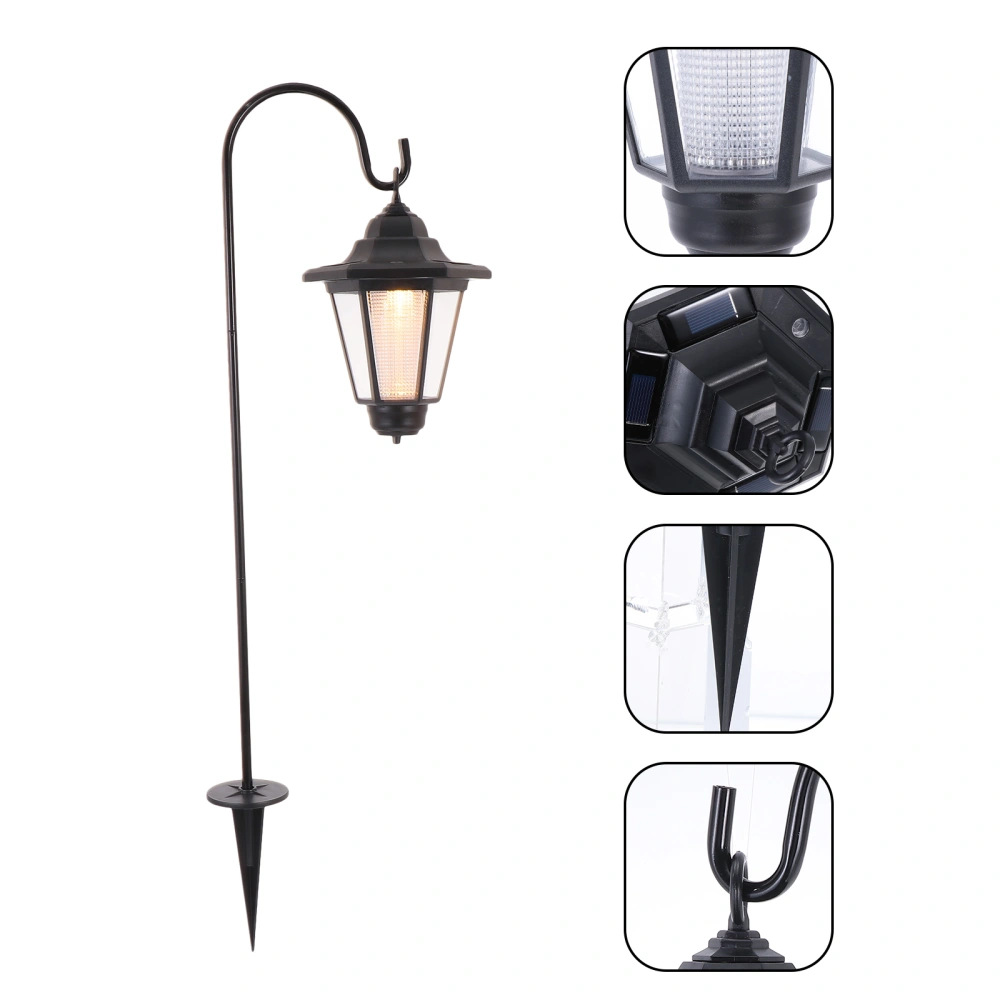 1pc Solar Power Lawn Lamp LED Yard Ground Lamp Outdoor Light for Decor (Black)