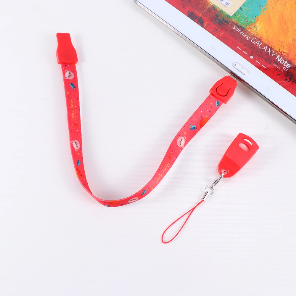 2pcs Mobile Phone Lanyard with Ruler Creative USB Cable Portable Data Line Phone Accessories (Andriod, Short Type, Red)