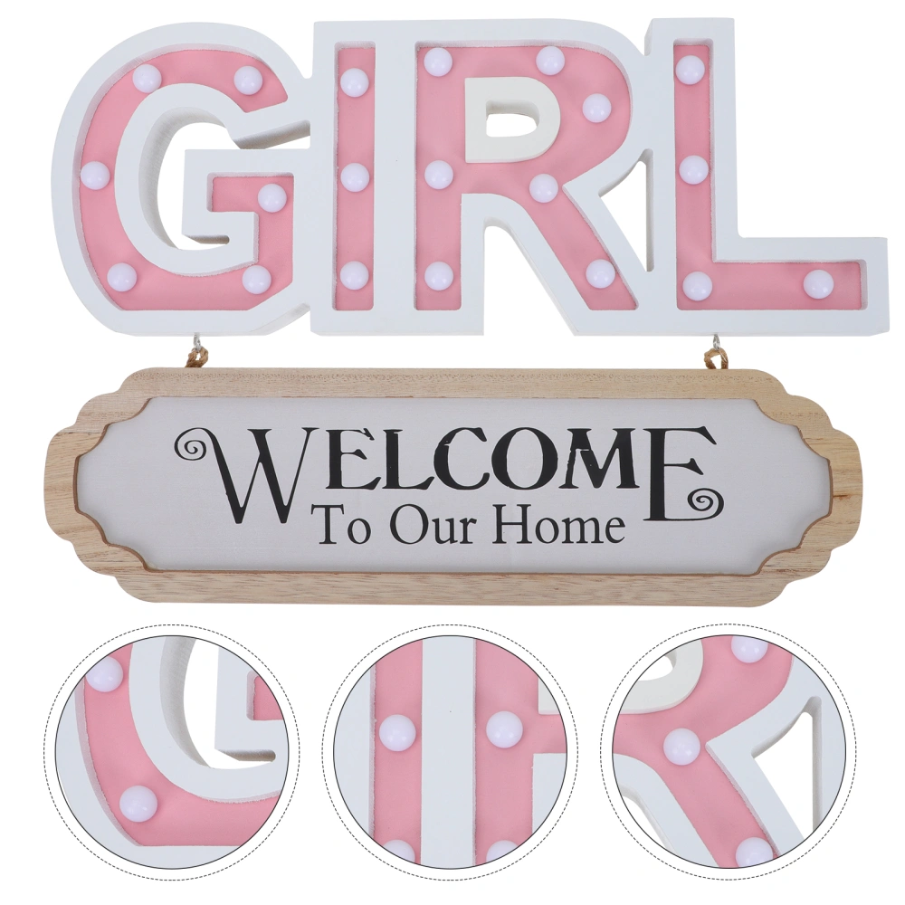 1pc Creative Hanging Pendant Adorable Girl Room Doorplate Hanging Decor