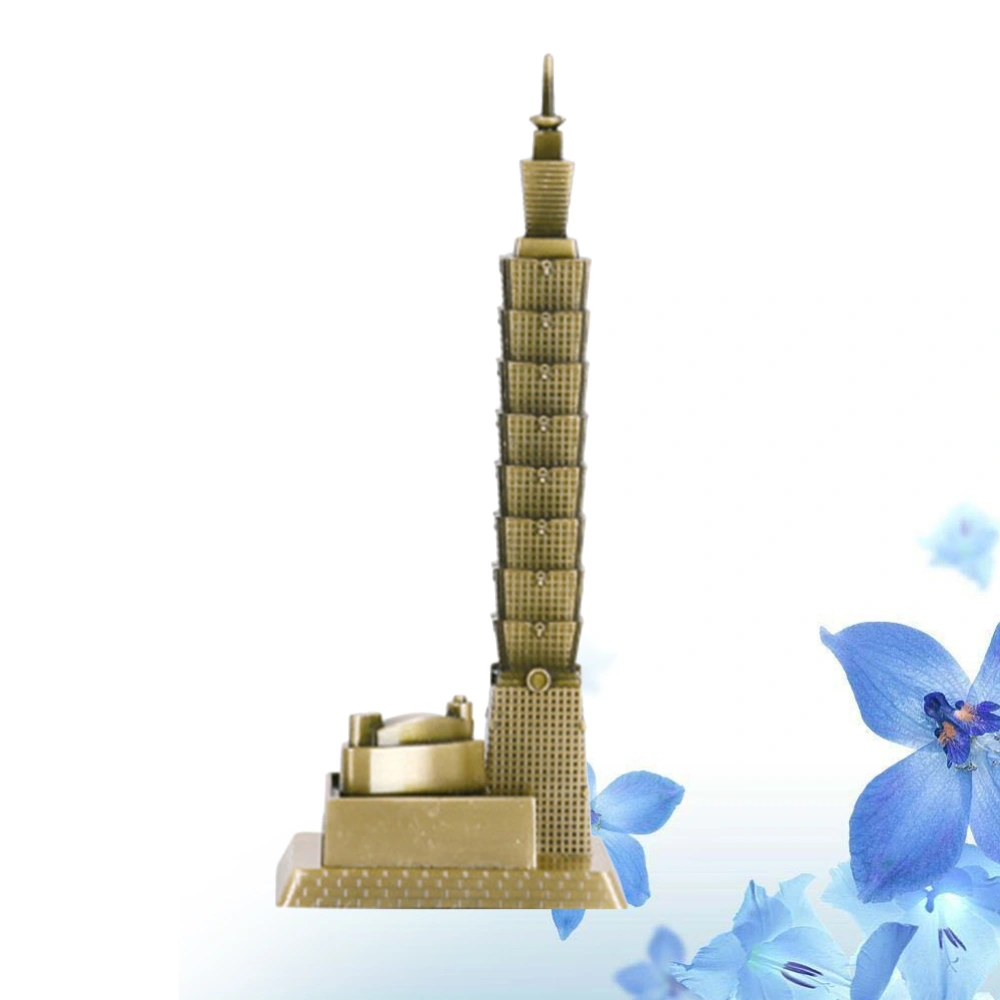 Retro Taipei 101 Building Decor Furnishing Metal Ornament Handicrafts Miniatures (Bronze)