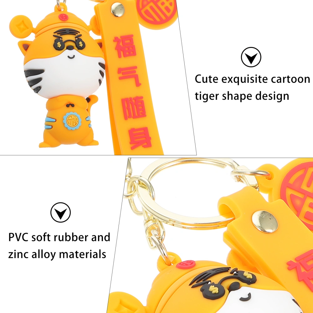 1 Pc Key Chain Delicate Tiger Shape Pendant Hanging Decor Cartoon Key Chain