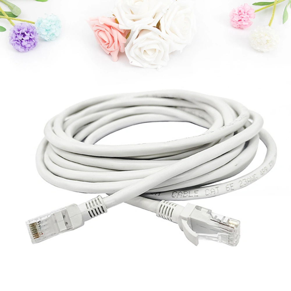 10 Meters CAT6 Ethernet Cable RJ45 Network Cable Jumper Internet Connection Cable (White)