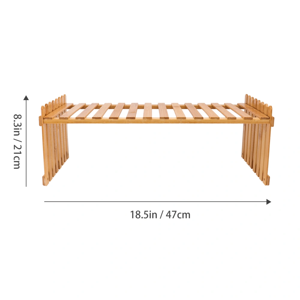 1pc Bamboo Craft Balcony Flowerpot Rack Desktop Plant Pot Stand Storage Shelf