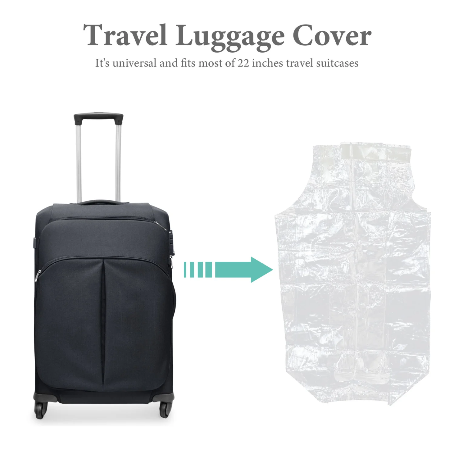 22-Inch Universal Transparent Travel Luggage Trolley Case Suitcase Cover