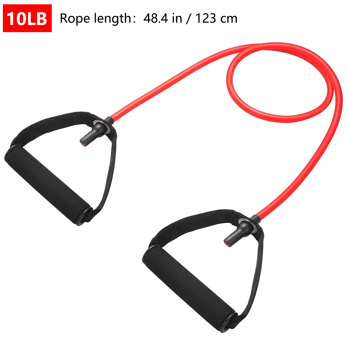 BESPORTBLE Yoga Elastic Fitness Exercise Pull Rope Exercise Resistance Bands Workout Bands with Handle for Women (Red)