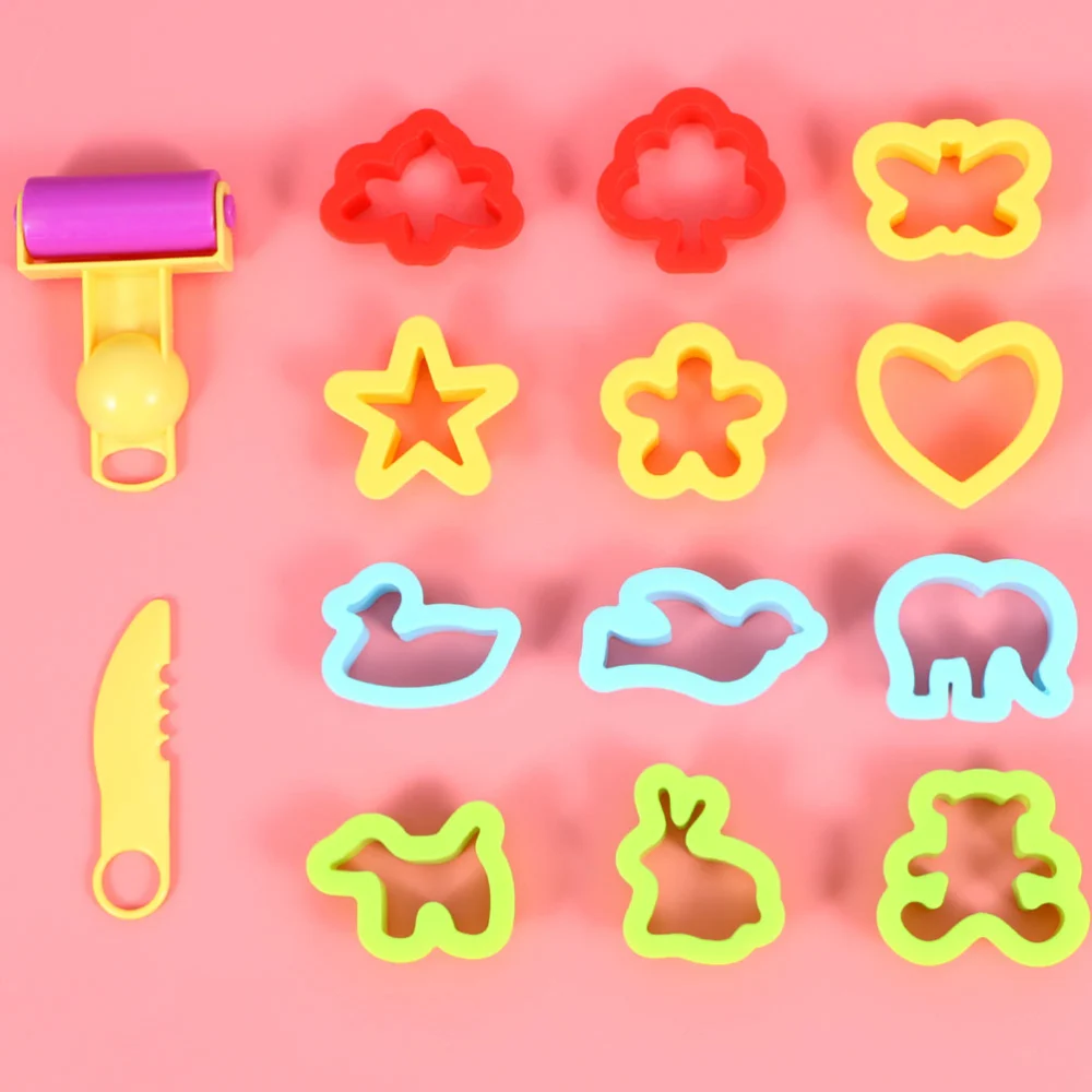 28 Pcs Plastic Art Clay Mold Children DIY Plasticine Clay Mold Plasticine Toy Mold