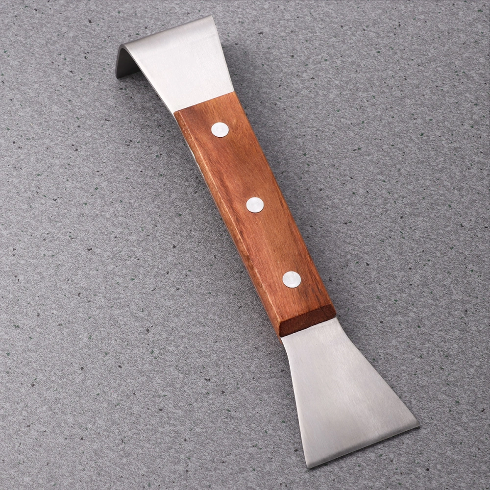 Stainless Steel Beekeeping Scraper Wooden Handle Scrapping Tool Practical Beekeeping Box Scraper