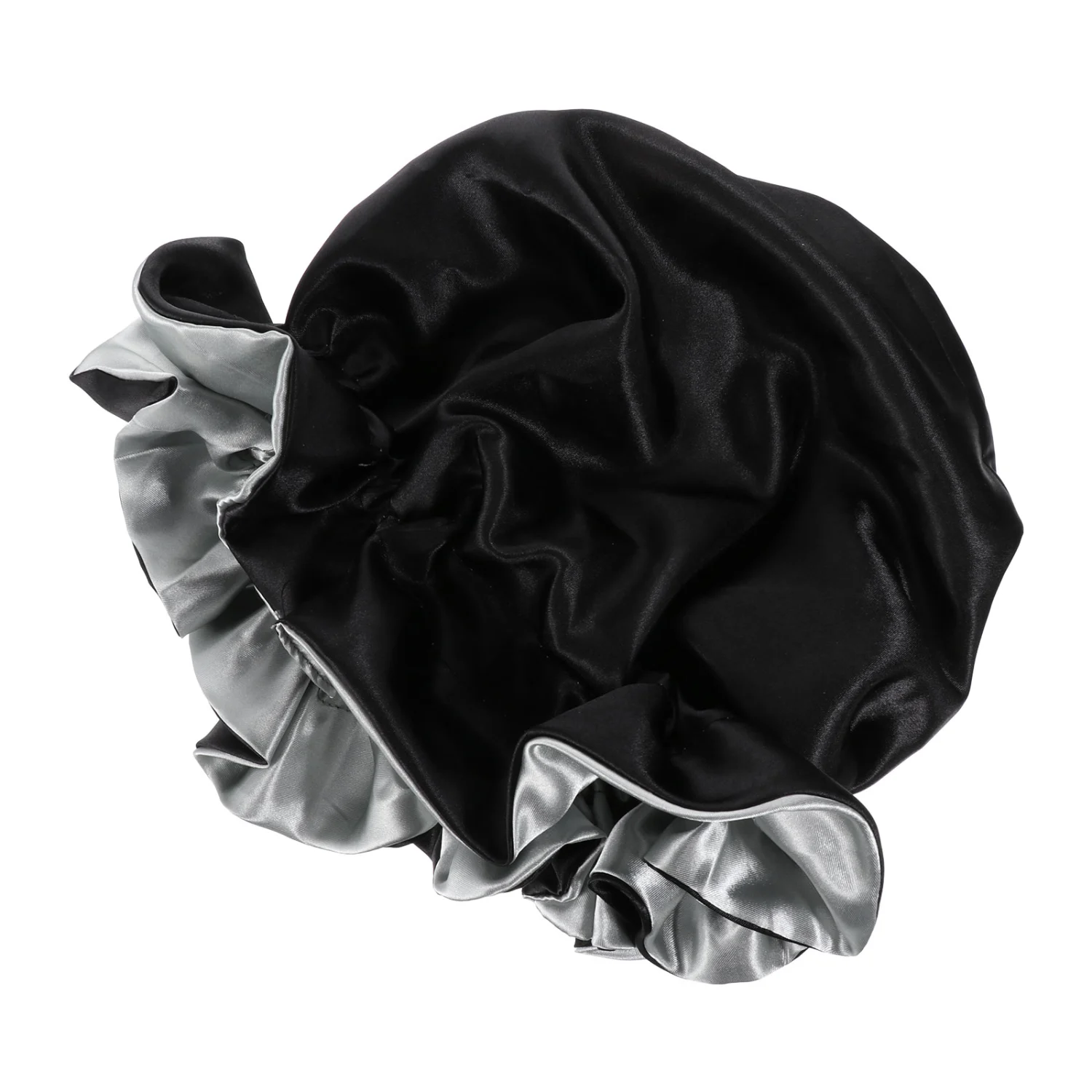 Satin Bonnet Bathing Hat Silky Sleep Adjustable Double-Layer Nightcap