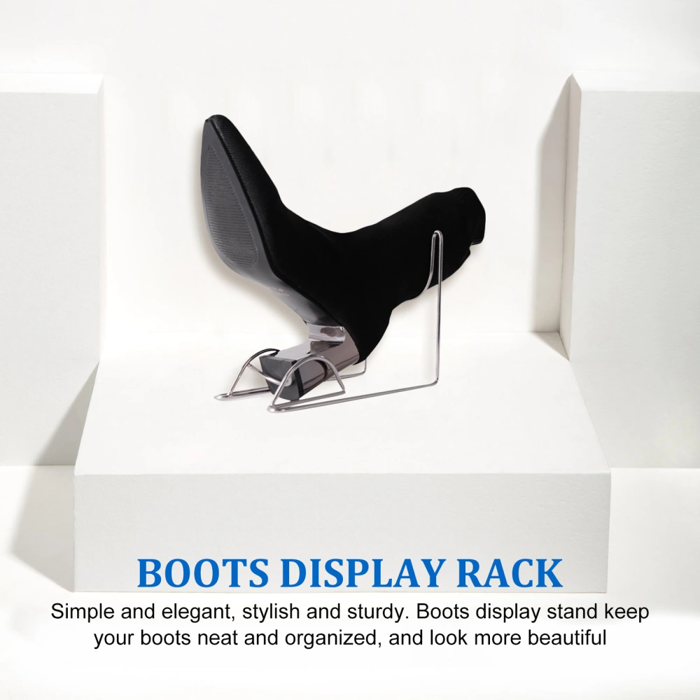 1 Pair of Stainless Boot Rack Bootie Displaying Stands Shoe Shelf (Silver)