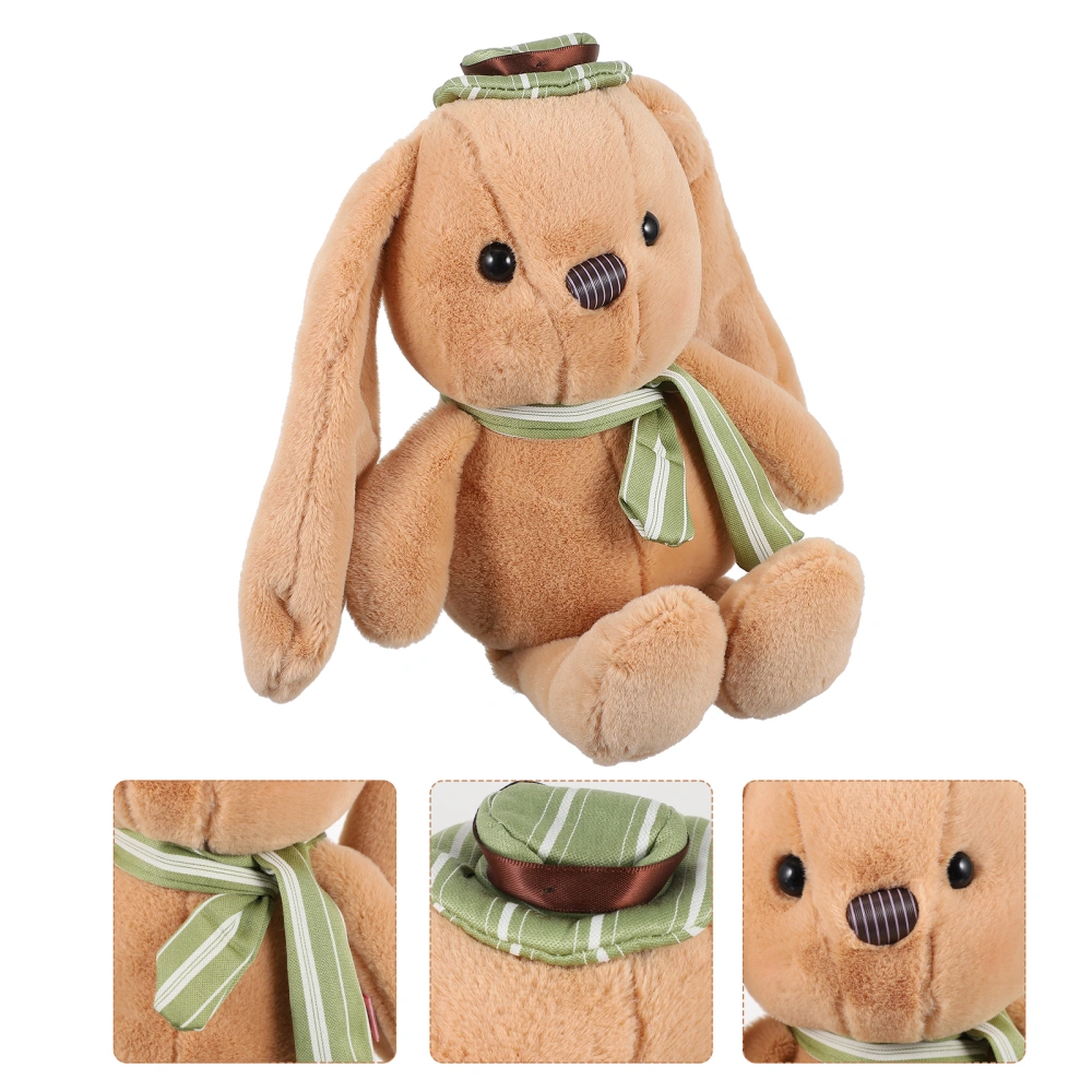 Bunny Appeasing Plush Doll Cartoon Lovely Plush Hat Scarf Rabbit Doll for Kid