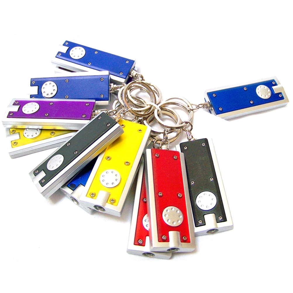 12pcs Innovative Keychain with LED Mini Flashlight Light (Random Color)