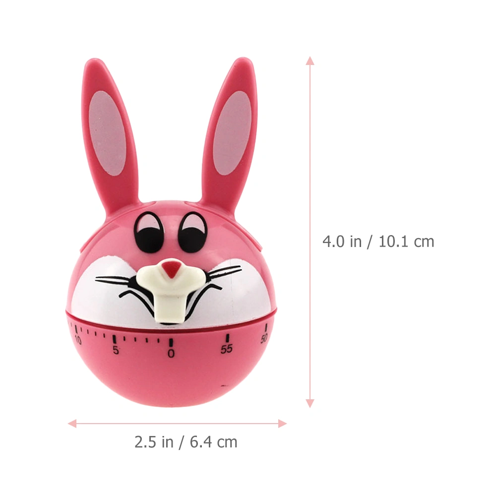 Mechanical Cartoon Timer Kitchen Cooking Counter Manual Time Reminder (Pink)