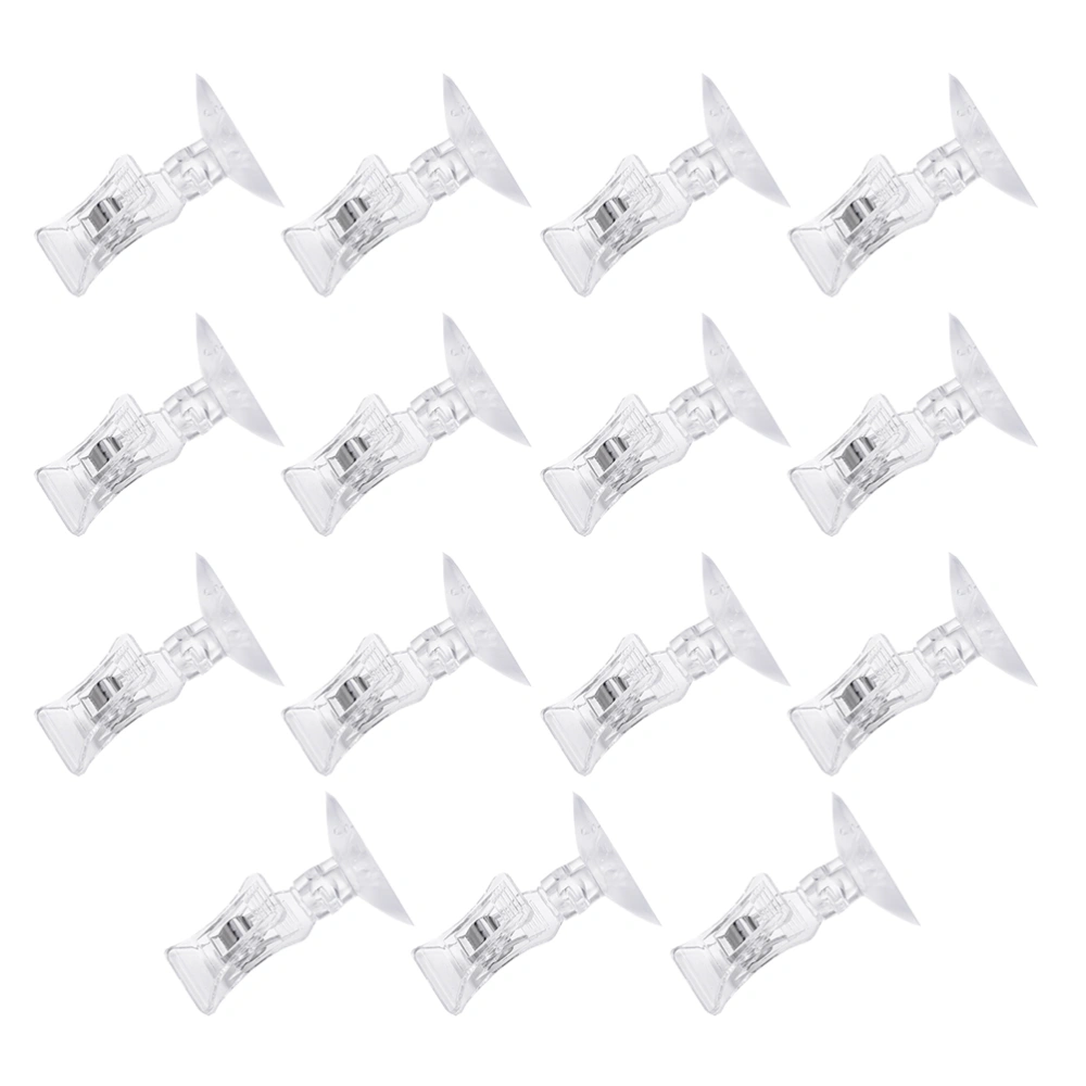 15pcs Professional Fish Tank Sucker Clips Feeding Clamps Fish Food Clips for Aquarium