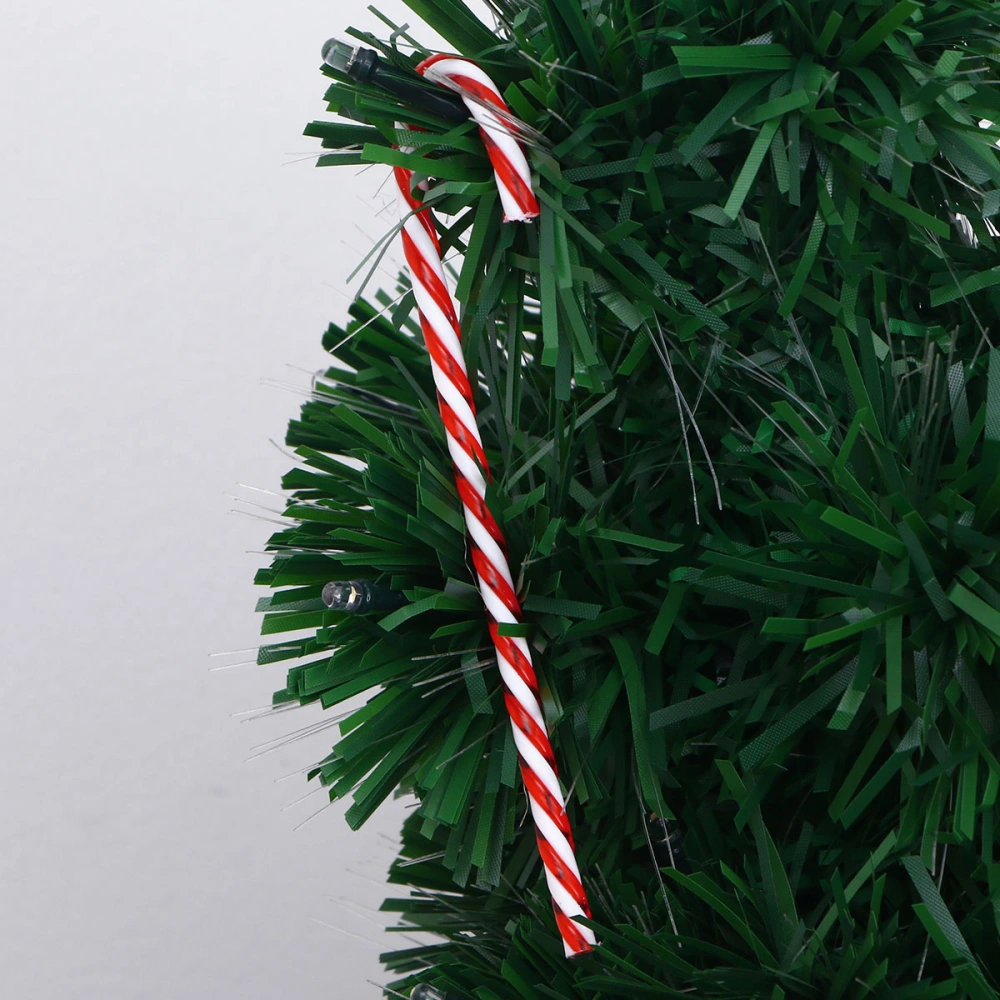 18 Pcs Twinkling Candy Cane Christmas Lawn Stakes Pathway Markers Creative Christmas Tree Decoration Gift (15 cm, Red and White)