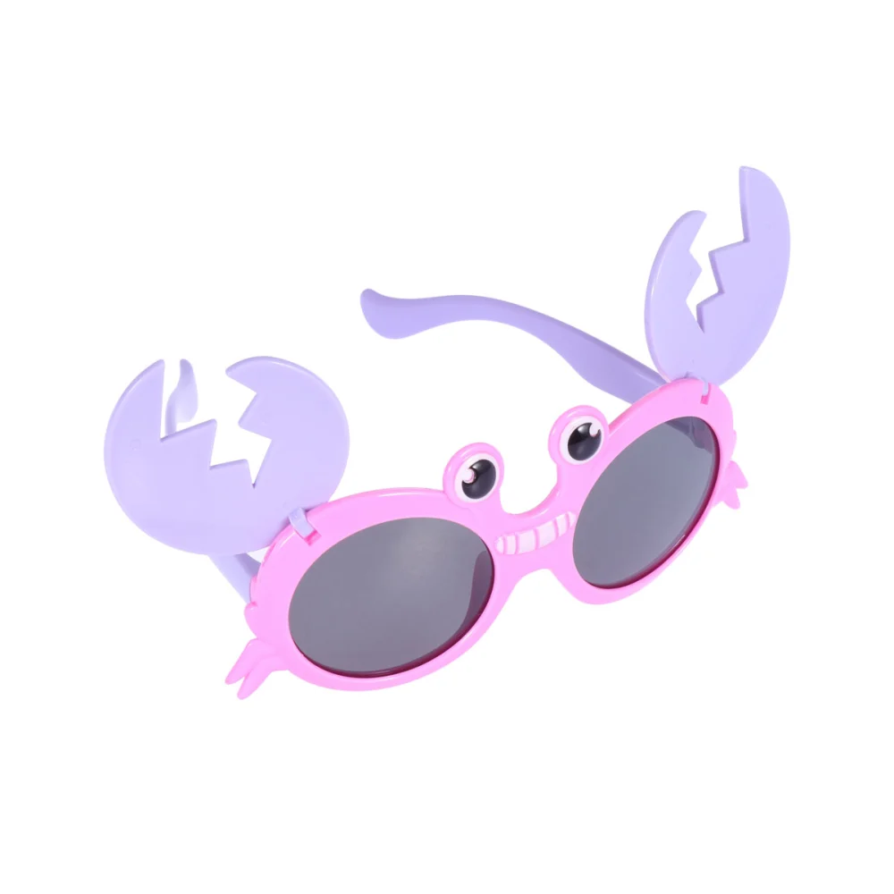 Funny Cosplay Glasses Birthday Party Sunglasses Cartoon Kids Party Prop Adorable Crab Eye Glasses (Pink Frame, Light Purple Leg)