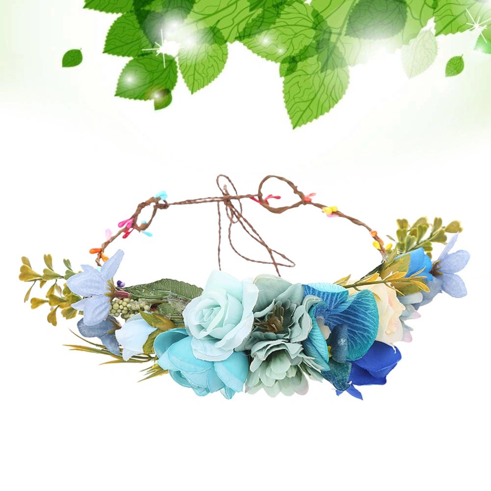 1PC Simulation Flower Wreath Fairy Head Photo Taking Headwear Hair Garland for Girls Brides