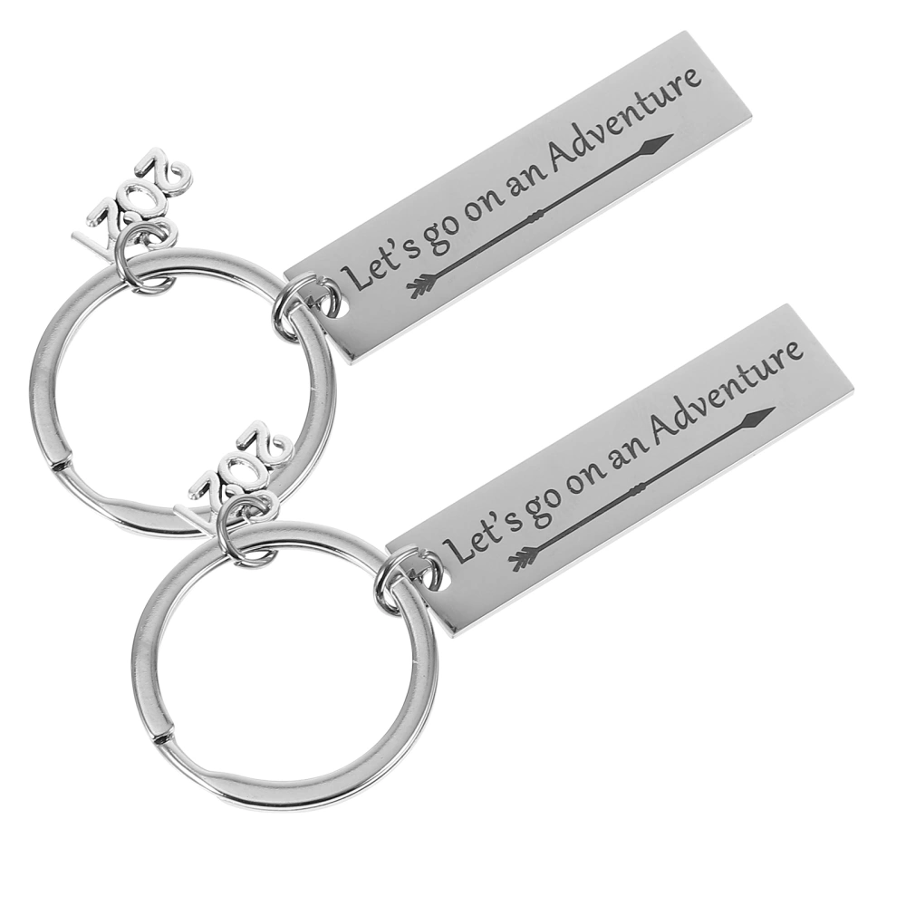 2pcs Stainless Steel Creative Keyrings Pendant Car Key Rings 2021 Graduation