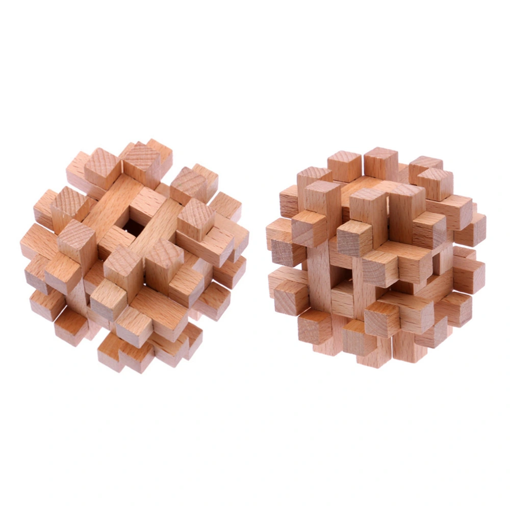 1pc Creative Wooden Interlocked Toy Brain Teaser Toy Intelligent Educational Playthings Classic Intellectual Toy Kong Ming Luban Lock Toy (Burlywood)