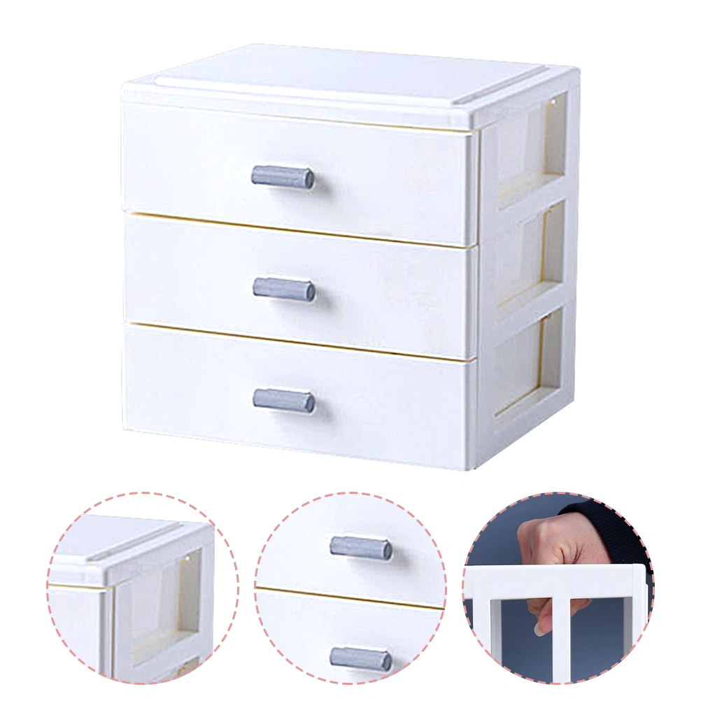 Multi-layer Desktop Storage Box Sundries Organizer Drawer Storage Case (White)
