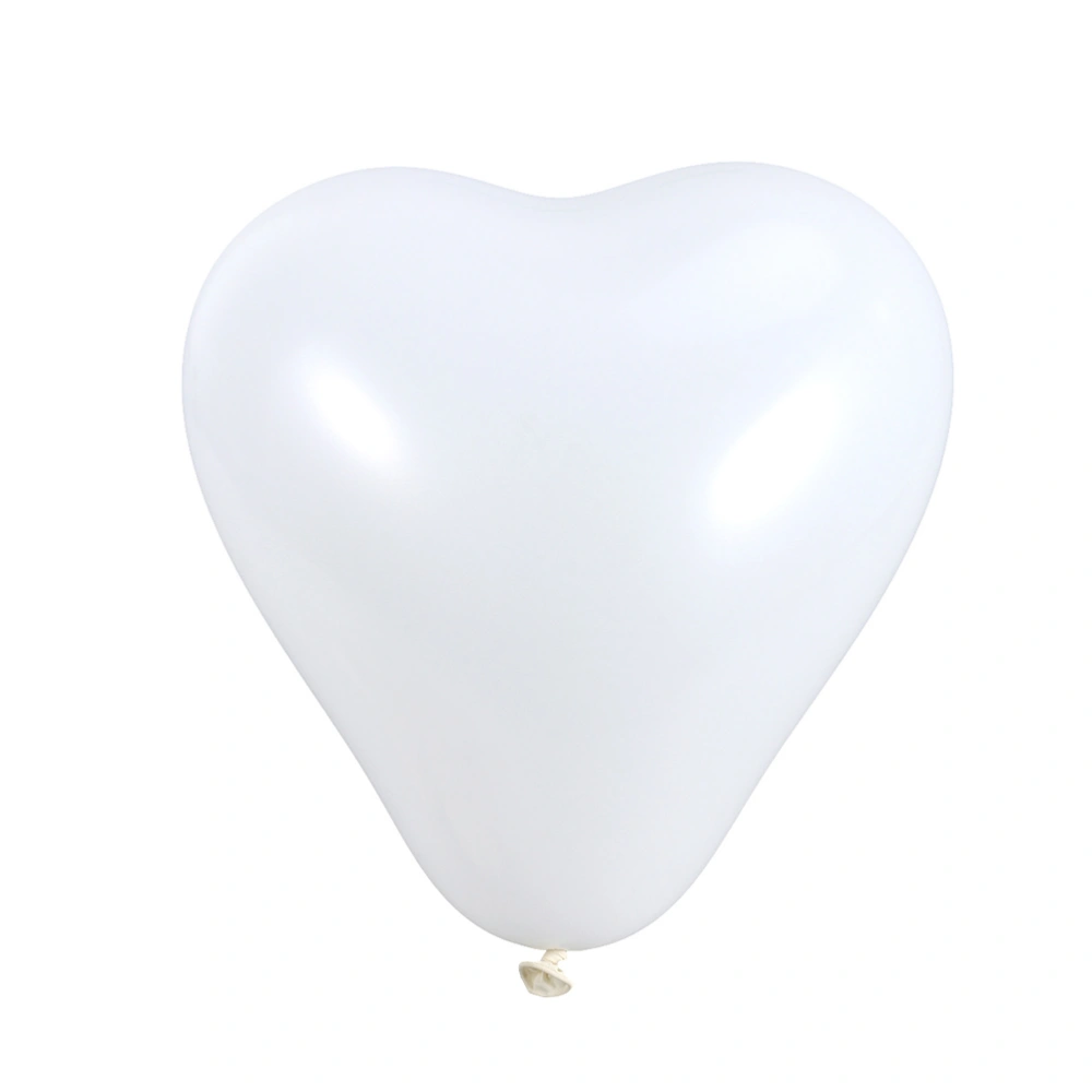 50pcs Loving Heart Balloon Latex Balloon Decor Balloon for Gathering Party Birthday (White, Without Ribbon, 10inch, 2.2g)