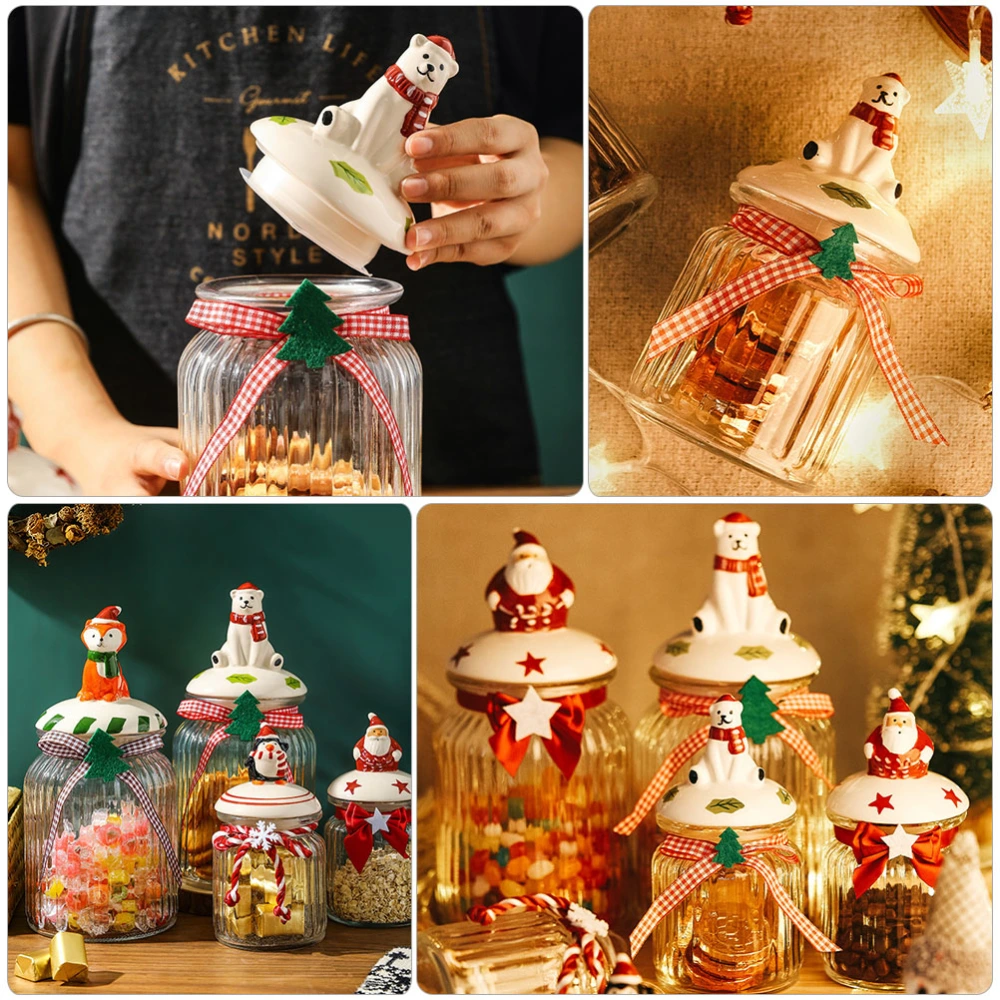 Christmas Candy Jar Glass Biscuit Jar Clear Cookie Container Glass Biscuit Container Glass Jar