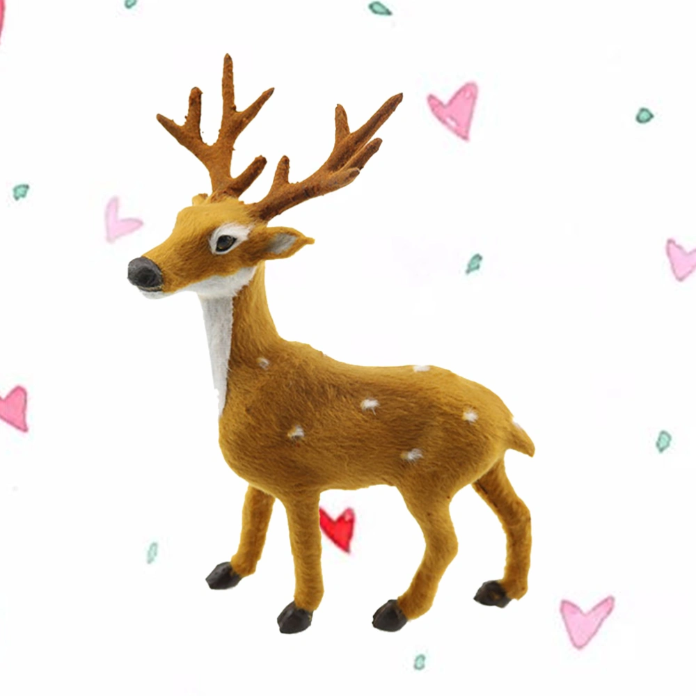 1Pc 25CM Imitation Christmas Elk Ornament Creative Lifelike Sika Deer Desktop Adornment for Home Cafe Mall