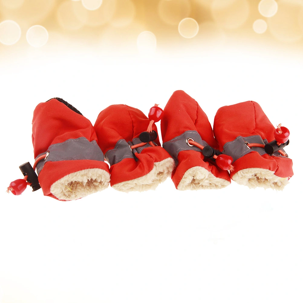 Warm Pets Dogs Shoes for Dogs Non-slip Dog Shoes Booties Waterproof Portable Shoes For Small Dog Large Sports - Size 1 (Red)