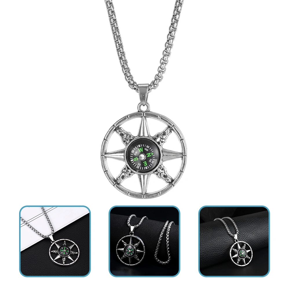 Compass Necklace Men Women Functional Survival Necklace Personalized Pendant