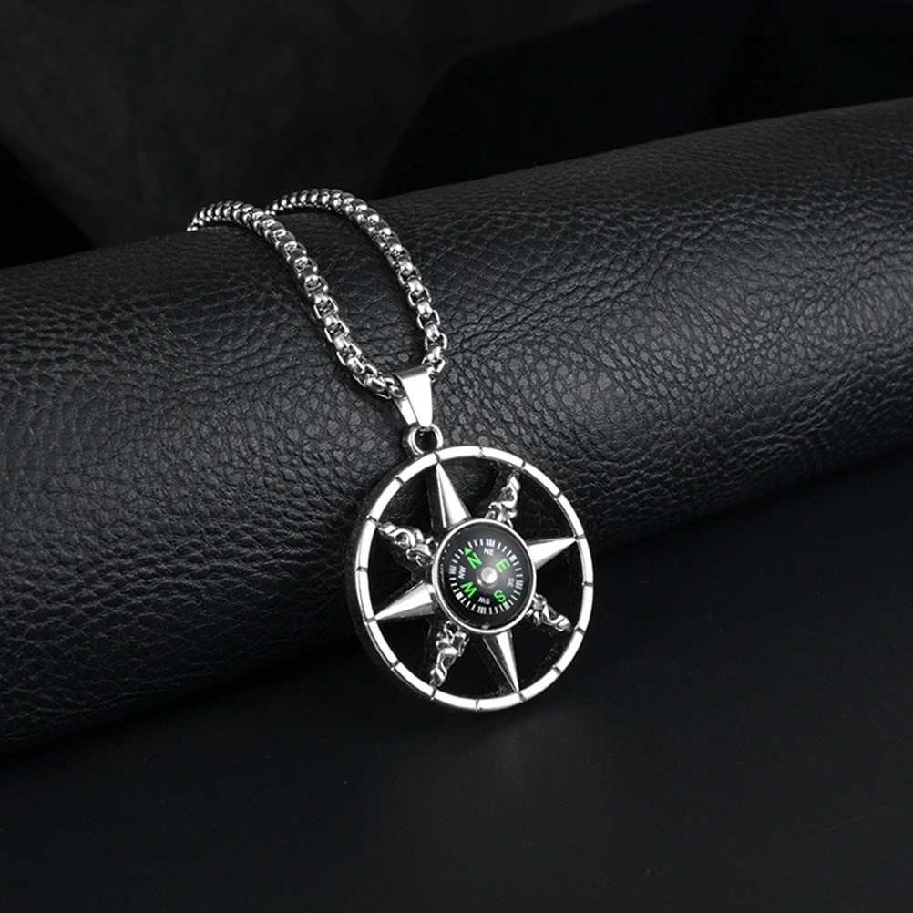 Compass Necklace Men Women Functional Survival Necklace Personalized Pendant