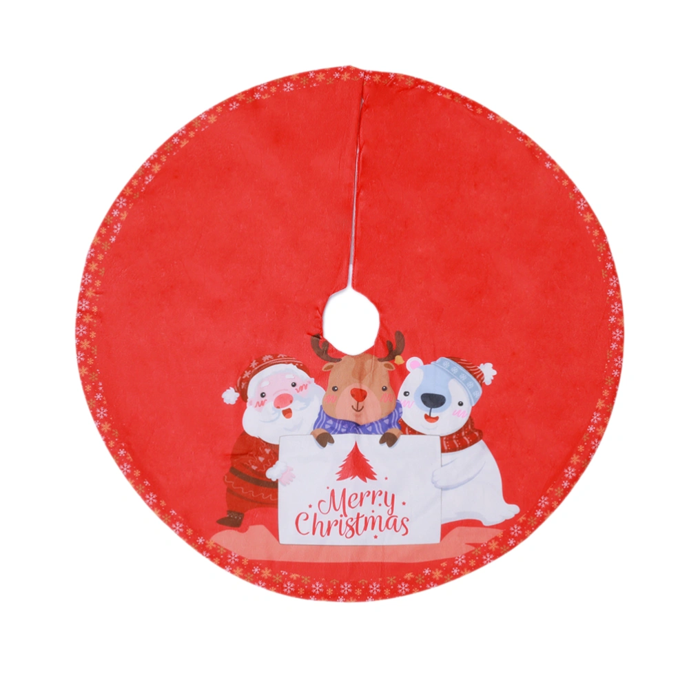 90CM Christmas Tree Skirt Felt Bear Xmas Tree Base Decoration Apron Wrap