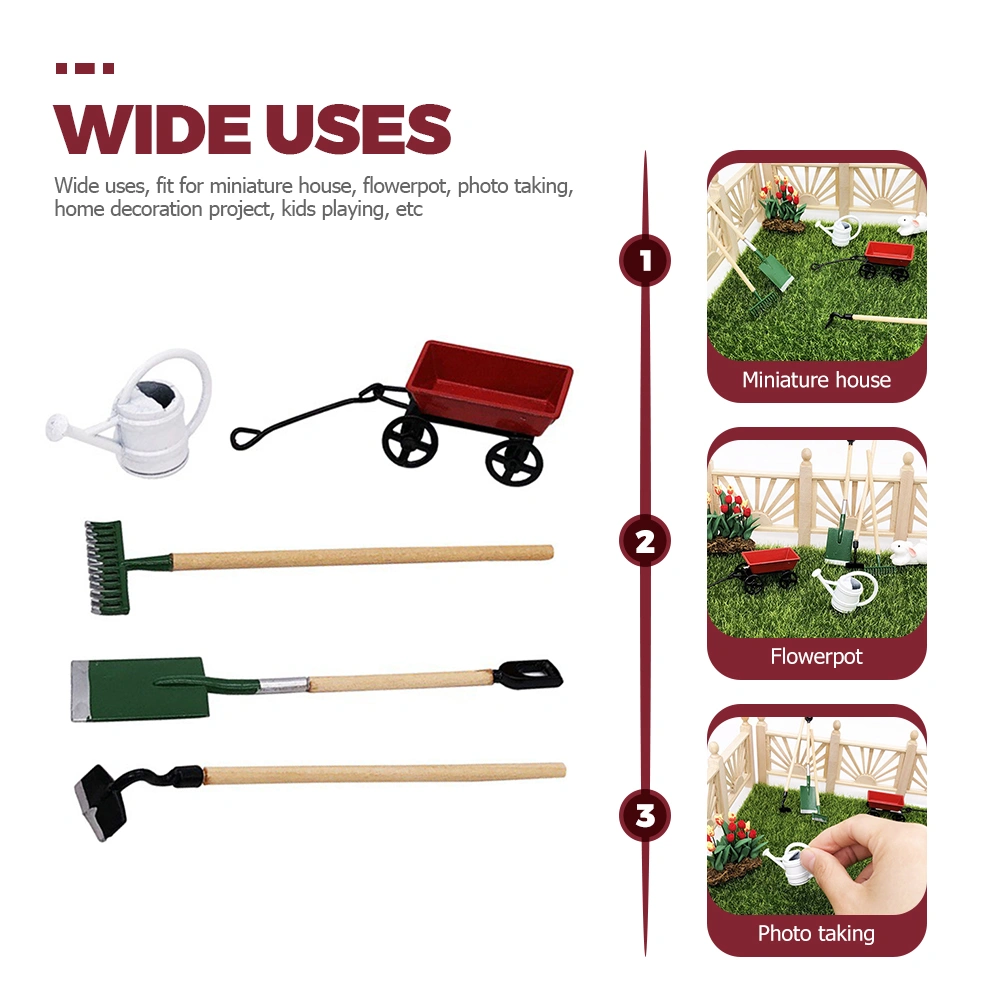1 Set Mini Gardening Tool Model Mini House Garden Decor Accessory Kids Mini Toy