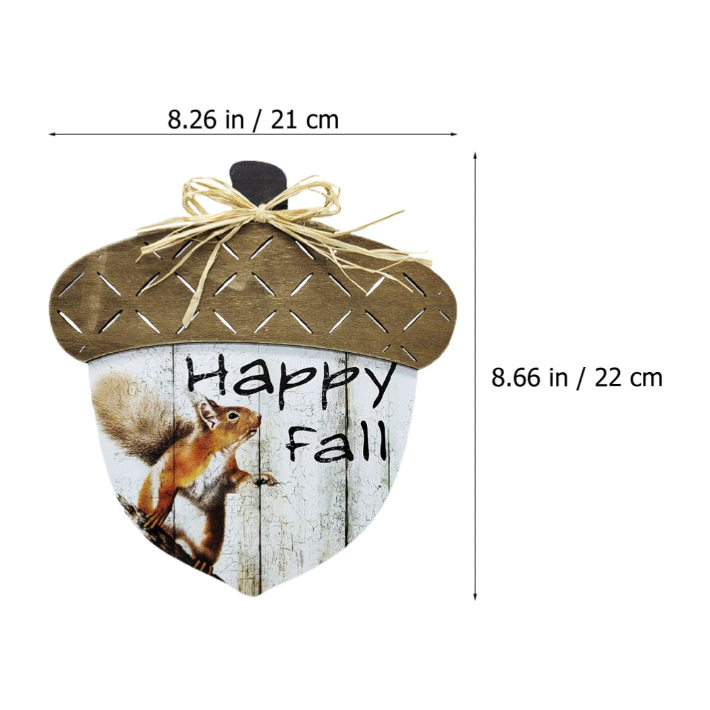 1pc Thanksgiving Wooden Hanging Sign Pendant Home Hanging Decoration (Coffee)