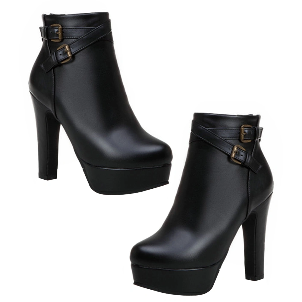 1 Pair Woman Winter Autumn Boots Fashion High Heels Ankle Thick Heel Boots