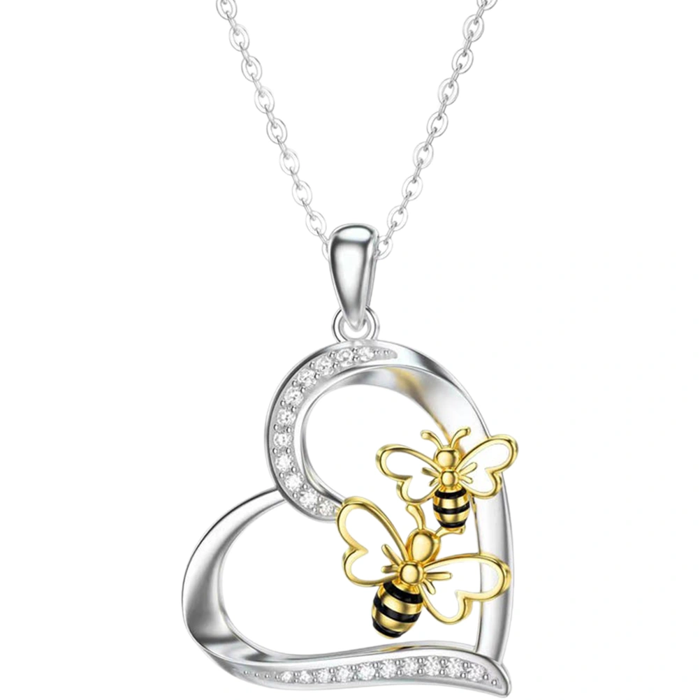 Heart Shaped Necklace Women Pendant Necklace Dainty Neck Chain Bee Necklace Neck Jewelry