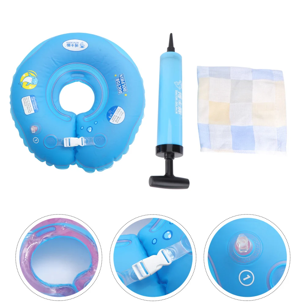 1Pc Baby Swimming Ring Collar Water Supplies Double Airbag Safe Swim Ring (Blue)