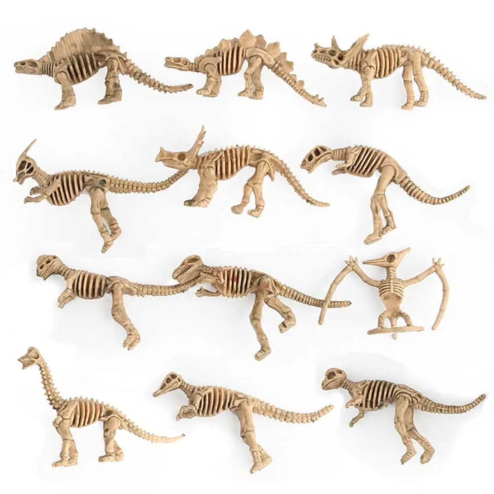 12PCS Mini Dinosaur Model Decor Jurassic Dinosaur Model Adornments Lifelike Dinosaur Model Ornament Simulated Dinosaur Skeleton Model Decorations for Home Office Bar