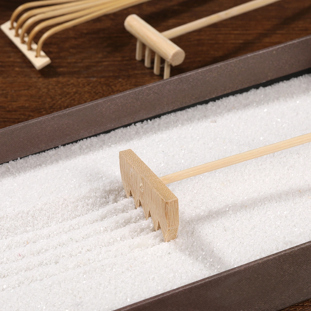 SUPVOX 3 Pcs Mini Rakes Tool For Zen Garden Sand Bamboo Tabletop Meditation Feng Shui Decor For Home Office